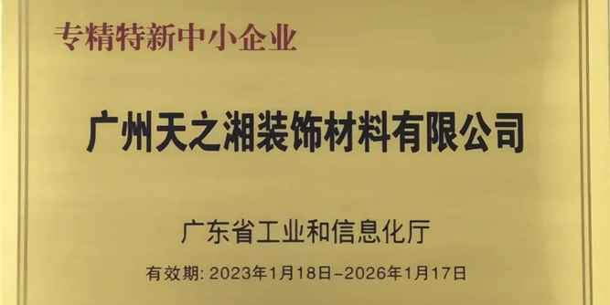 喜報 | 天湘板業獲“廣東省2022年專精特新中小企業”等榮譽稱號