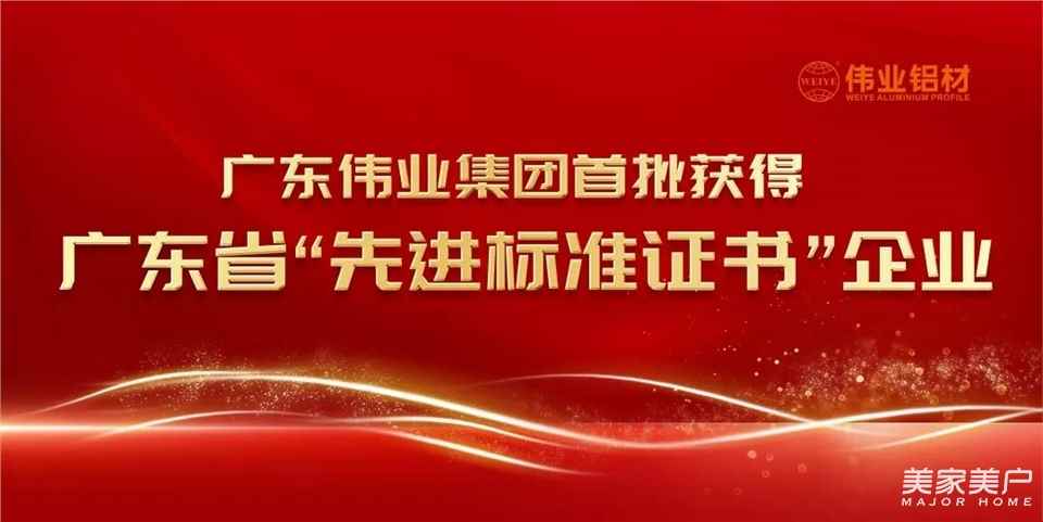 首批上榜！偉業集團獲得廣東省“先進標準證書”企業